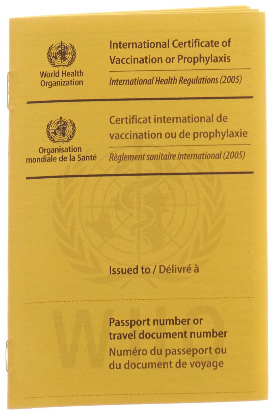 WHO Impfausweis international gelb
