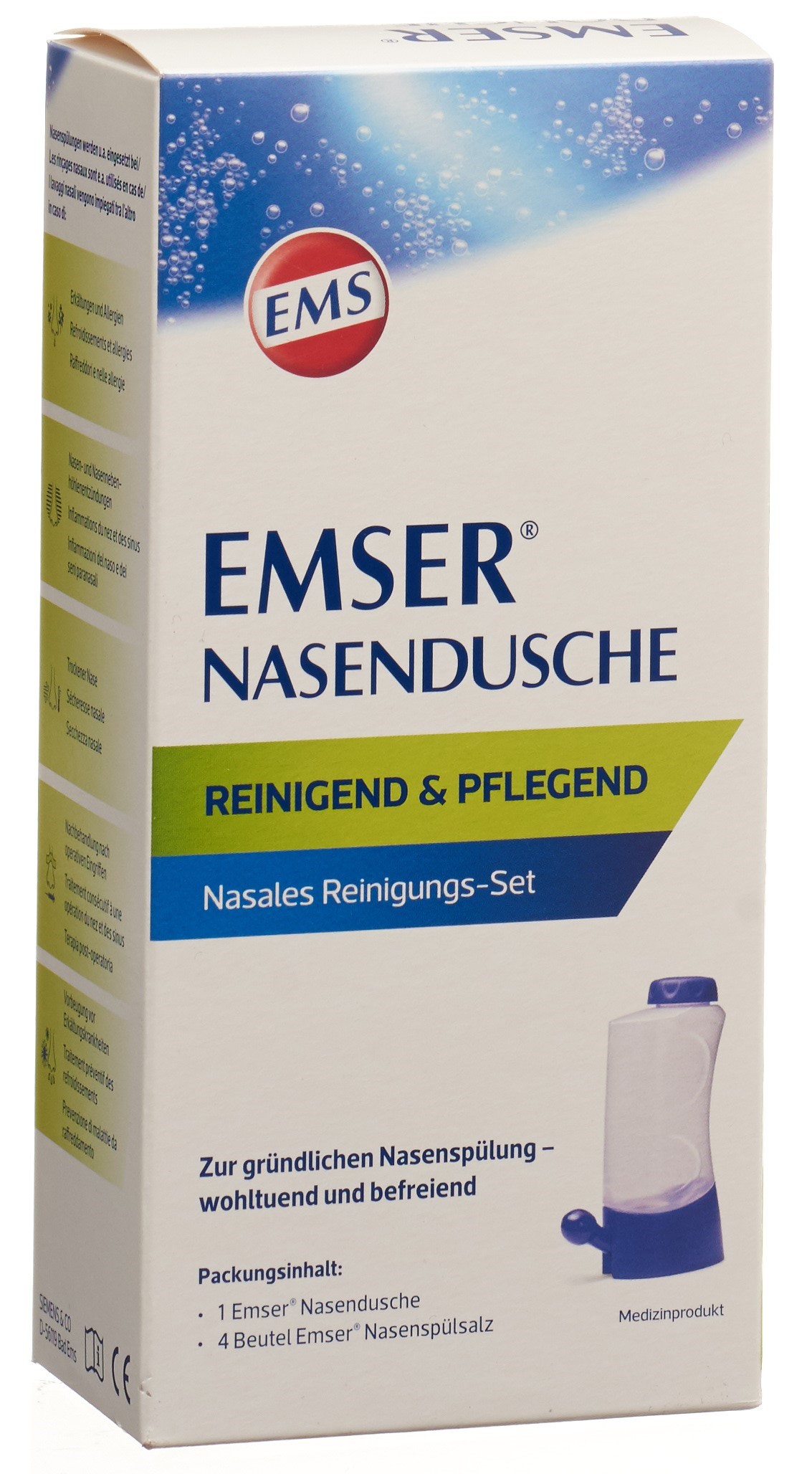 EMSER Nasendusche + 4 Btl Nasenspülsalz