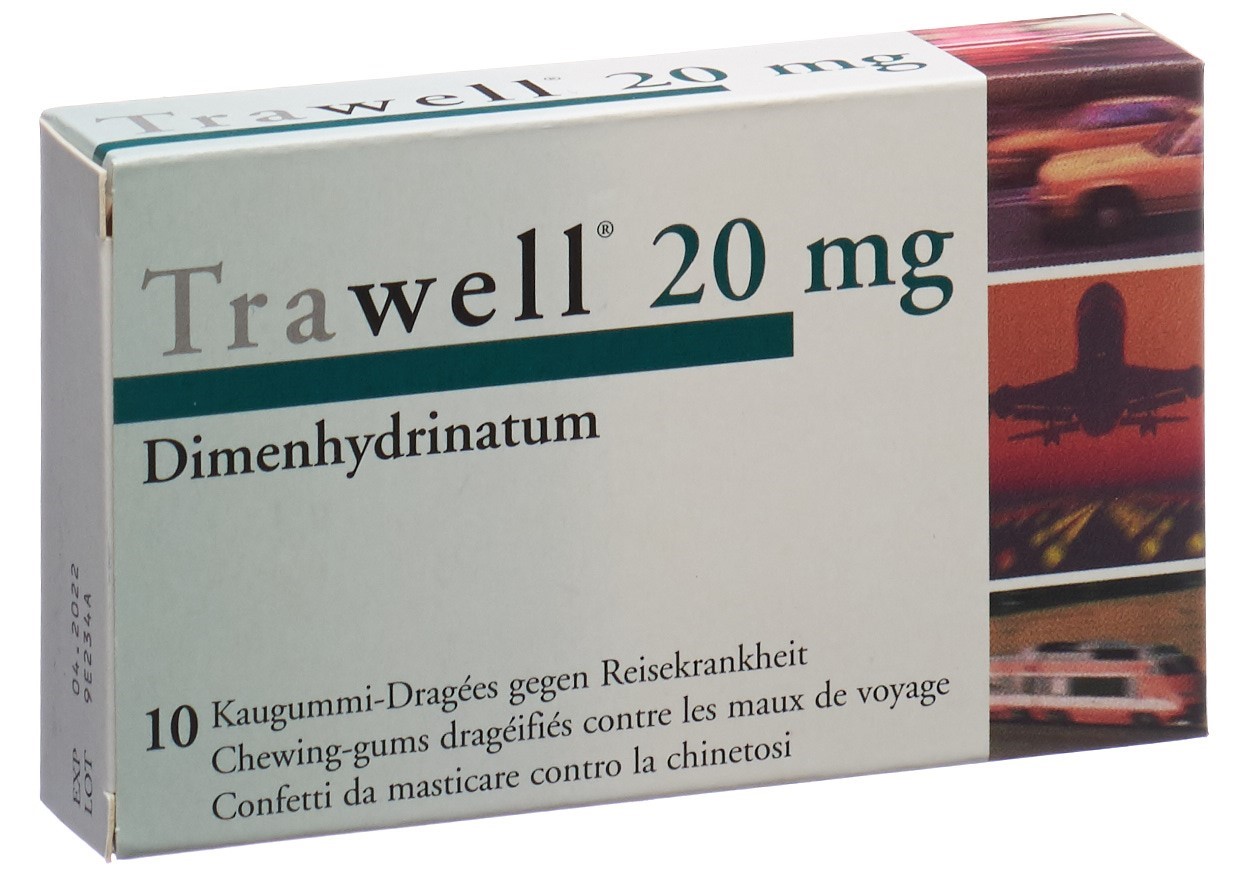 TRAWELL Kaugummi Dragées 20 mg 10 Stk