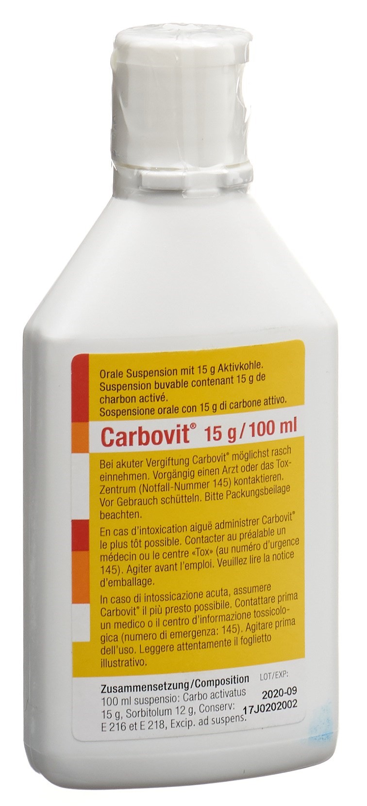 CARBOVIT Susp 15 g/100ml oral Fl 100 ml