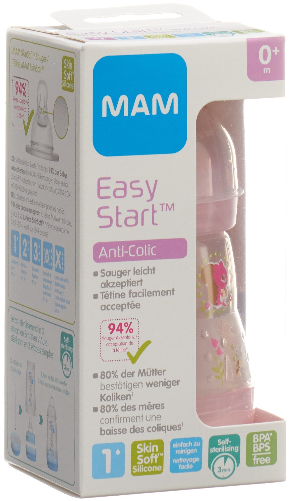 MAM Easy Start Anti-Colic Flasche 160ml 0+m Girl