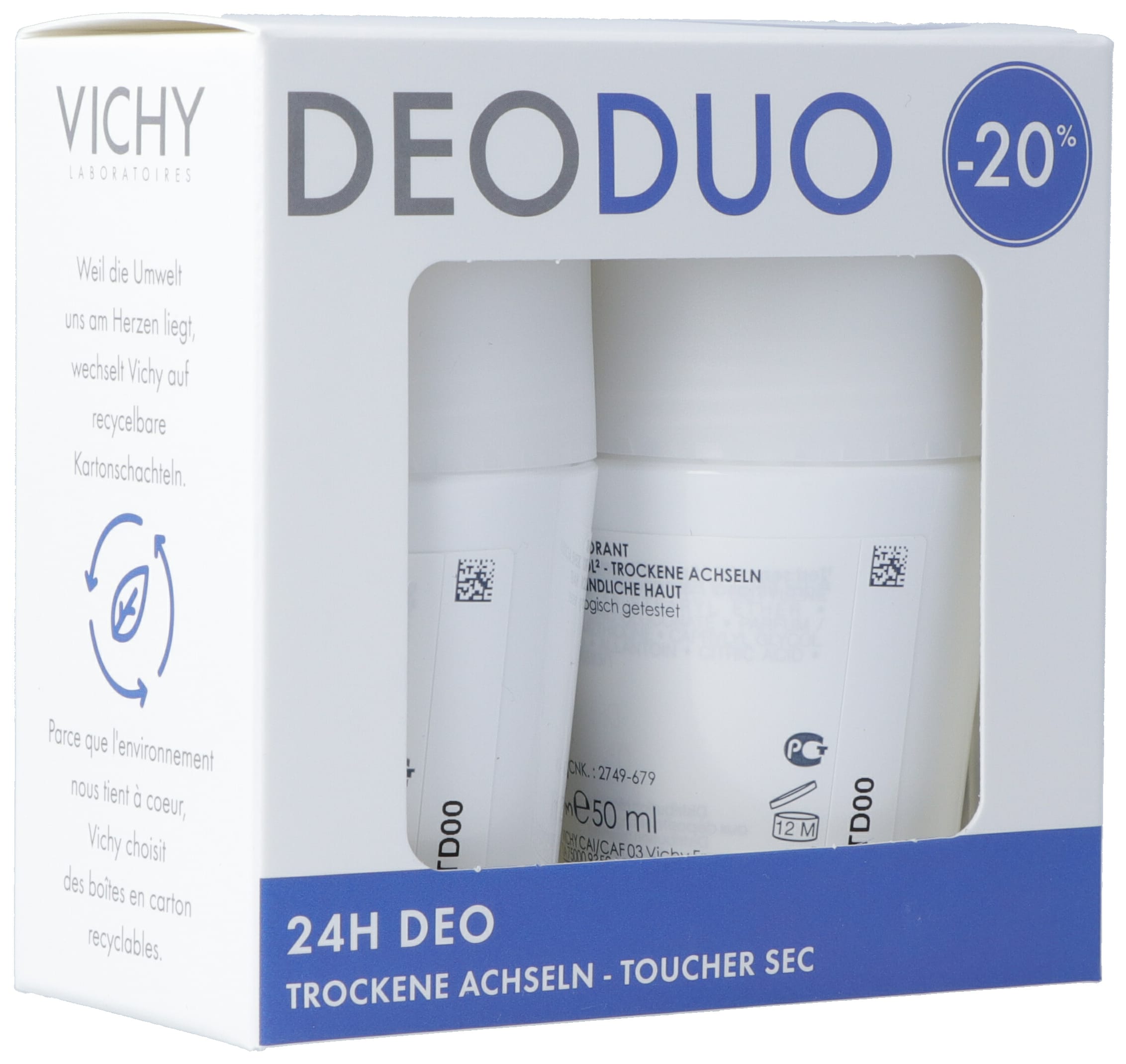 VICHY Deo Anti Nässe Duo -20% 2 Roll-on 50 ml
