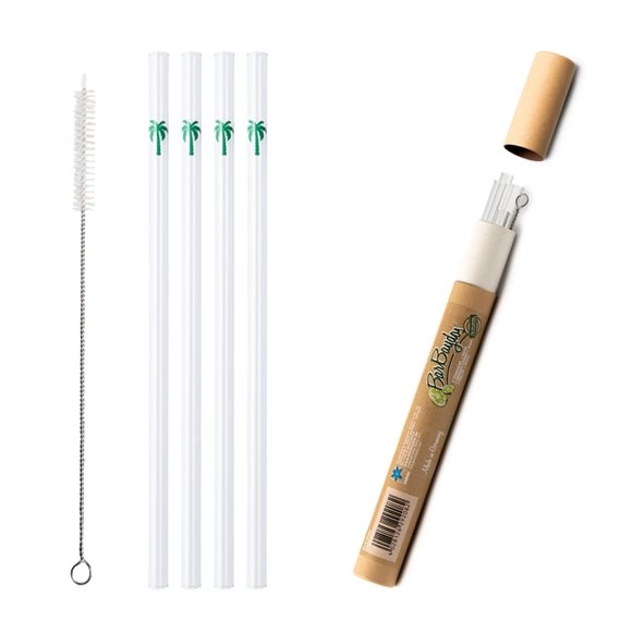HERBORISTERIA Set Glastrinkhalme Palme 4 Stk