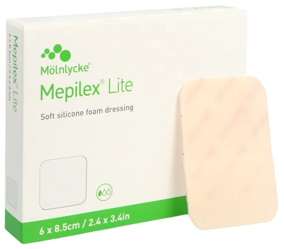 MEPILEX Lite Absorptionsverb 6×8.5cm Silik 5 Stk