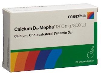CALCIUM D3 Mepha Brausetabl 1200/800 20 Stk