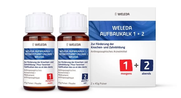WELEDA Aufbaukalk 1+2 Plv 2 Glas 45 g