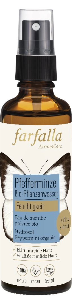 FARFALLA Bio-Pflanzenwasser Pfefferminze Spr 75 ml