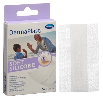 DERMAPLAST Soft Silicone 6x10cm 5 Stk