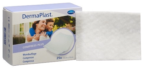 DERMAPLAST Compress Plus 7.5x10cm 25 Stk