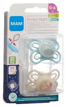 MAM Perfect Night Nuggi Sil 0-6m 2 Stk